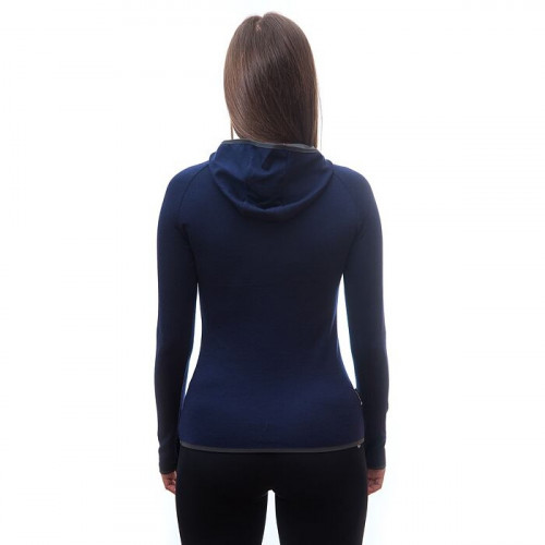 Дамски мерино суичър с полар MERINO UPPER Arrows deep blue